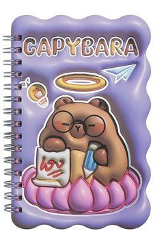 Блокнот ZiBi на пружині збоку CAPYBARA, А6, 60 арк., клітинка, асорті, KIDS Line ZB.700026) ZB.700026 фото