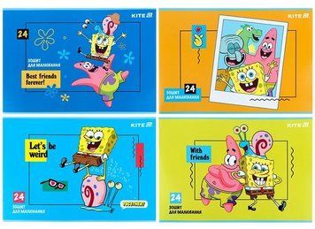Альбом для малювання Kite SpongeBob SquarePants 24 аркуші скоба (SB25-242) SB25-242 фото