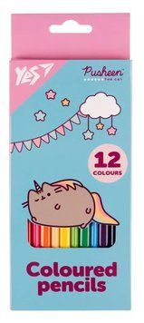 Олівці кольорові YES Pusheen 12 кольорів бірюзовий (290721) 290721 фото
