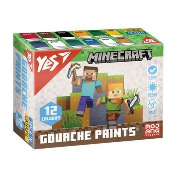 Гуаш Yes Minecraft 12 кольорів 20 мл (230407) 230407 фото
