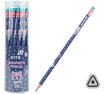 Олівець графітний Kite Be Friends з гумкою тригранний (K26-046-1) K26-046-1 фото