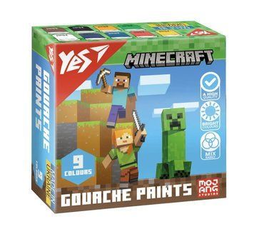 Гуаш Yes Minecraft 9 кольорів 20 мл (230406) 230406 фото