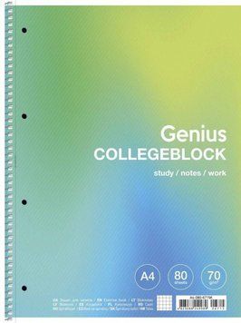 Коледж-блок Школярик Student А4+ 80 аркушів клітинка кремовий блок спiраль (A4-080-6715K) A4-080-6715K фото