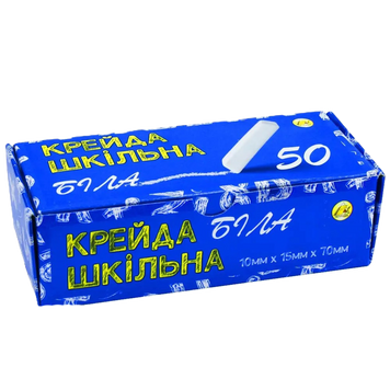 Крейда біла Тетрада 50 шт шкільна (96086) 96086 фото