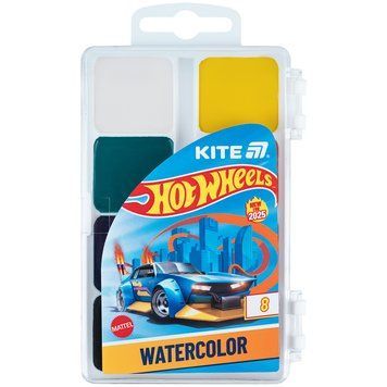 Фарби акварельні Kite Hot Wheels 8 кольорів (HW25-065) HW25-065 фото
