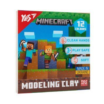 Пластилін YES Minecraft 12 кольорів 240 г (540668) 540668 фото