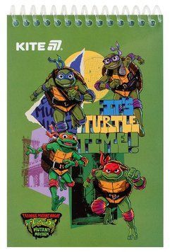Блокнот Kite Kite Ninja Turtles А6 48 аркушів нелінований верхня спіраль (NT25-196) NT25-196 фото