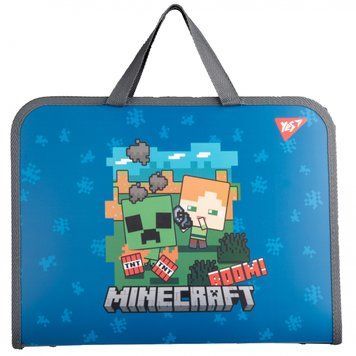Папка-портфель Yes FC Minecraft. Alex на блискавці з тканинними ручками (492237) 492237 фото