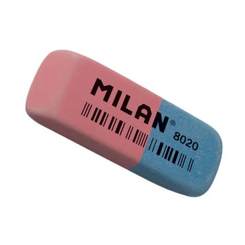 Гумка прямокутна червоно-синя з фаскою "TM MILAN" 6,3*2,4*0,9см 20шт/уп (CCM8020) CCM8020  фото