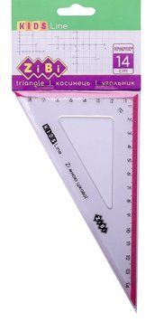Косинець 140мм, 90&deg;/60&deg; з рожевою смужкою, блістер, KIDS Line (ZB.5622-10) ZB.5622-10 фото