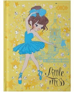 Блокнот LITTLE MISS, А6, 64л., кл., тв. обкл., мат. лам.+лак, фольга, жовтий (ZB.12714-08) ZB.12714-08 фото