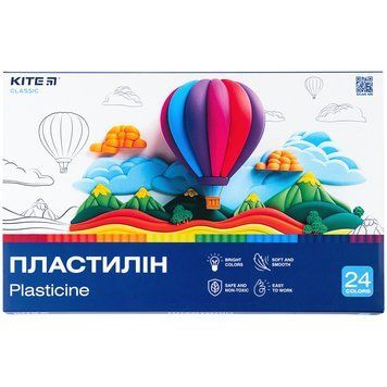 Пластилін Kite Classic 24 кольори 480 г (K-089) K-089 фото