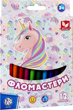 Фломастери Школярик Unicorn 12 кольорів (314022003) 314022003 фото