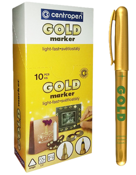 Маркер перманентний Centropen 1 мм золотий (2670) 2670 Gold фото