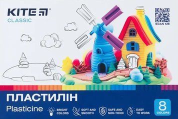 Пластилін Kite Classic 8 кольорів 160 г (K-082) K-082 фото