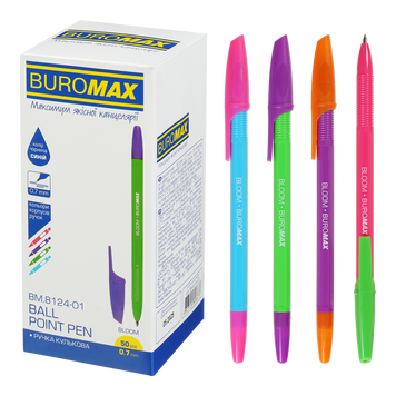 Ручка кулькова BUROMAX "BLOOM", 0.7мм., синя (BM.8124-01) BM.8124-01 фото