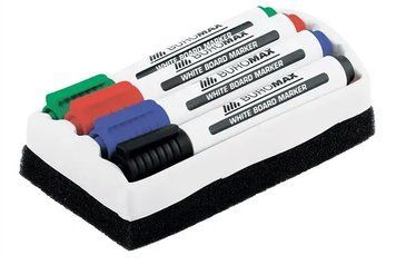 Комплект з 4 маркерів і губки BUROMAX для магнітних дошок (BM.8800-84) BM.8800-84 фото