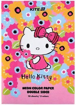 Папір кольоровий Kite Hello Kitty А4 10 аркушів 5 кольорів неон (HK24-252-1) HK24-252-1 фото