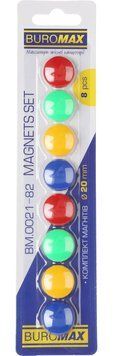 Комплект магнітів BUROMAX, 8шт. х 20мм (BM.0021-82) BM.0021-82 фото