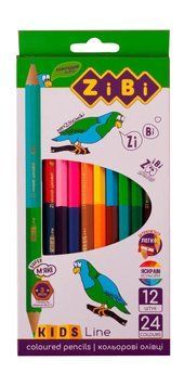 Кольорові олівці ZiBi Double, 12 шт. (24 кольори), KIDS LINE (ZB.2463) ZB.2463 фото