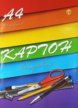 Картон кольоровий Тетрада А4 14 аркушів 7 кольорів (90398/462365) 90398 фото
