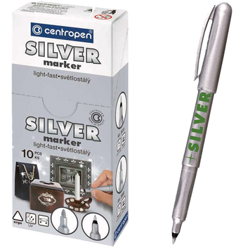 Маркер перманентний Centropen 1 мм срібний (2670) 2670 Silver фото