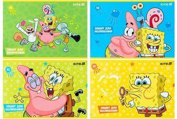 Альбом для малювання Kite SpongeBob SquarePants 12 аркушів скоба (SB25-241) SB25-241 фото