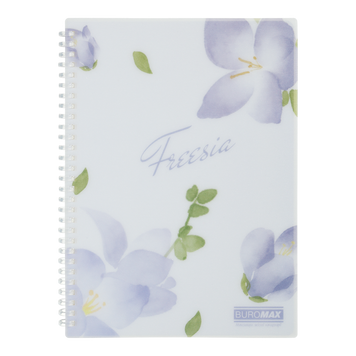 Блокнот B5 BUROMAX FREESIA ARABESKI, 80 арк., клітинка, пластикова обкладинка, бузковий (BM.2586-26) BM.2586-26 фото