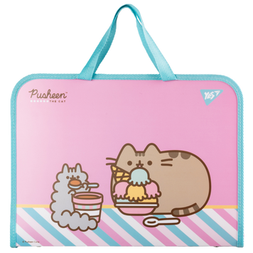 Папка з ручками Yes FC Pusheen. Stormy 26*35 см на блискавці (492238) 492238 фото