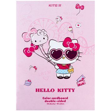 Картон кольоровий двосторонній Kite Hello Kitty А4 10 аркушів (HK24-255) HK24-255 фото