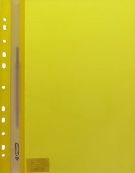 Папка-швидкозшивач 4OFFICE А4 РР жовта з прозорим верхом з перфорацією (4-240-68) 4-240-68 фото